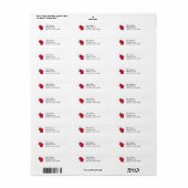Étiquette Blanc et Rouge Wisconsin (Feuille entière)
