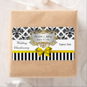 Étiquette blanc noir de vin de partie de jaune de (En situation)