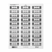 Étiquette Blanc Noir Gris Moderne Chic (Feuille entière)