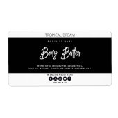 Étiquette Blanc noir simple (Devant)