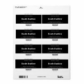 Étiquette Blanc noir simple (Feuille entière)