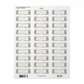 Étiquette Blanc Or Chic Beau Marbre Rose Floral (Feuille entière)