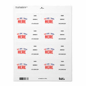 ÉTIQUETTE BLANC PERSONNALISABLE MODERNE ET DE STYLE, MARQUE  (Feuille entière)