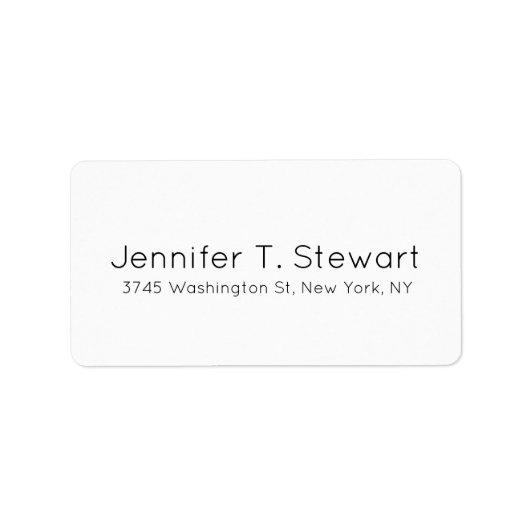 Étiquette Blanc Professionnel Élégant Simple (Devant)