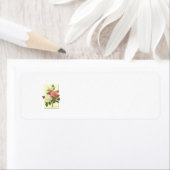 Étiquette Blanc rose Vintage Roses botaniques (En situation)