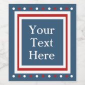 Étiquette blanc rouge et bleu personnalisé (Étiquettes simples)