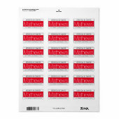 Étiquette Blanc Rouge Noir Unique et Créatif (Feuille entière)