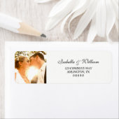 Étiquette Blanc simple avec votre Mariage photo (En situation)