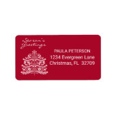 Étiquette Blanc sur arbre de Noël scandinave rouge (Devant)