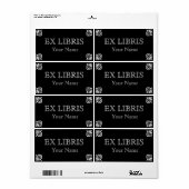 Étiquette Blanc sur plaque d'immatriculation noire (Feuille entière)