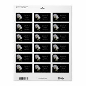 Étiquette blanche sur le Noir Mariage Favor (Feuille entière)