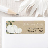 Étiquette Blancs citrouille eucalyptus verdure chute rustiqu (En situation)