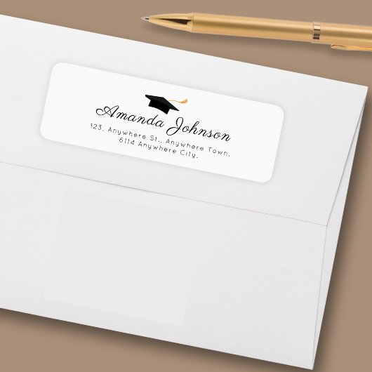 Étiquette Blancs Noirs simples Casquettes diplômés