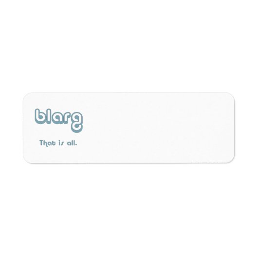 Étiquette blarg. (Devant)