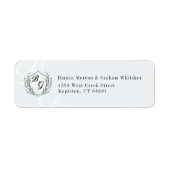 Étiquette Blason de mariage à monogramme classique avec adre (Devant)