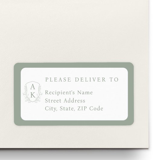 Étiquette Blason de mariage Monogramme Nom Adresse individue