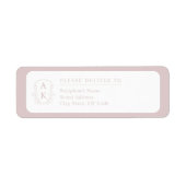 Étiquette Blason de mariage Monogramme Rose Pâle Adresse de  (Devant)