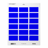 Étiquette Bleu 0303ff (Feuille entière)