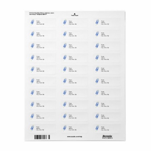 Étiquette Bleu 1 (Feuille entière)