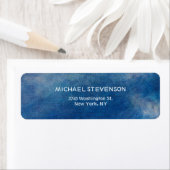 Étiquette Bleu Abstrait Unique Chic Moderne Minimaliste (En situation)