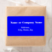 Étiquette Bleu avec lettres blanches (En situation)