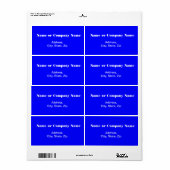 Étiquette Bleu avec lettres blanches (Feuille entière)