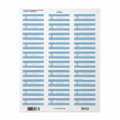 Étiquette Bleu barbeau et rayures blanches Ancrage diamant (Feuille entière)