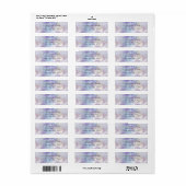 Étiquette Bleu blanc assez mauve Abstrait (Feuille entière)