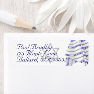 Étiquette Bleu, Blanc Bar Mitzvah Prière Tallit Shawl Juif