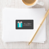 Étiquette Bleu boîte cadeau mariée (En situation)