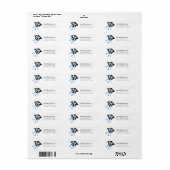 Étiquette Bleu Bow Graduation Cap Graduation Adresse de reto (Feuille entière)
