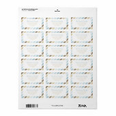 Étiquette Bleu Brown Diagonal Motif de bande simple trié (Feuille entière)