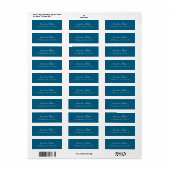 Étiquette Bleu classique écriture manuscrite simple (Feuille entière)