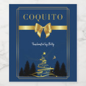 Étiquette bleu Coquito Élégant (Étiquettes simples)