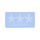 Étiquette Bleu côtier et poisson d'eau blanche Personnalisé (Devant)