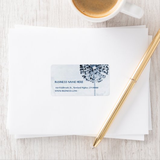 Étiquette Bleu Dandelion (En situation)