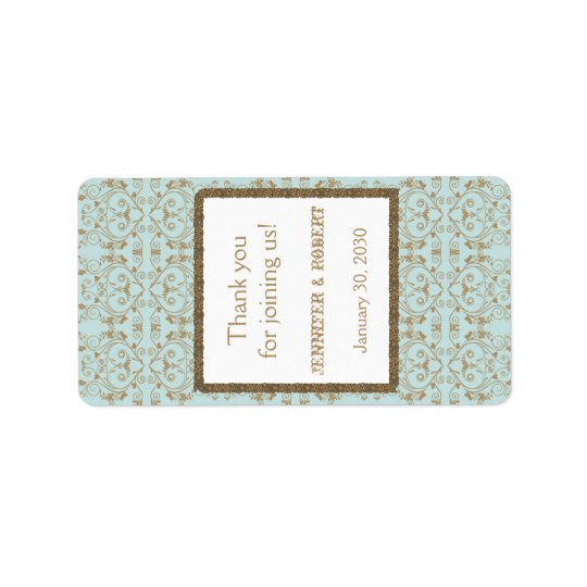 Étiquette bleu de baume à lèvres de mariage
