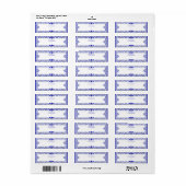 Étiquette Bleu de dentelle en céramique de Grèce (Feuille entière)