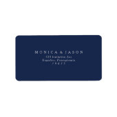 Étiquette Bleu de marine classique | Silver Wedding RSVP Adr (Devant)