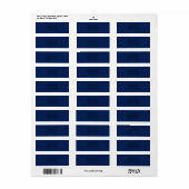 Étiquette Bleu de mer profond (Feuille entière)