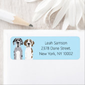 Étiquette Bleu de très grands chiens (En situation)