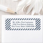 Étiquette Bleu diagonale de la marine (En situation)