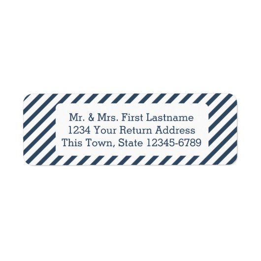 Étiquette Bleu diagonale de la marine (Devant)