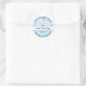 Étiquette bleu d'oeuf de canard frais de ferme (Sac)