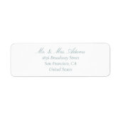 Étiquette Bleu Dusty classique - Retour pré-adressé (Devant)