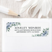 Étiquette Bleu Dusty Elegant Floral Boho Rose Rustique Maria (En situation)