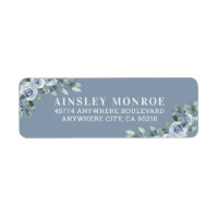 Bleu Dusty Elegant Floral Boho Rose Rustique Maria