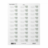 Étiquette Bleu Dusty élégant romantique floral (Feuille entière)