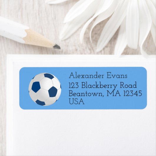 Étiquette Bleu et blanc (En situation)