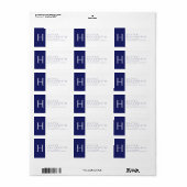 Étiquette Bleu et blanc | Adresse de retour classique (Feuille entière)